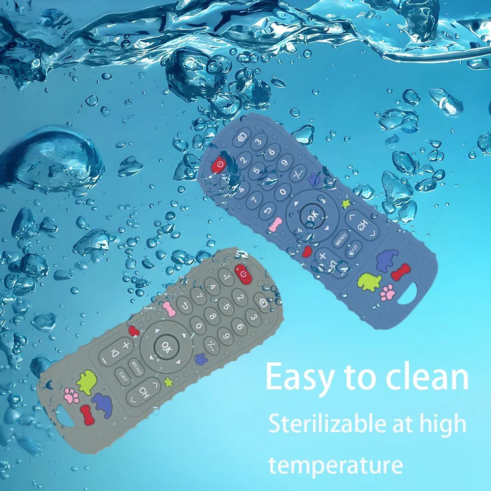 Remote Control Teether, Silicone Teething Toy Shaped Like a TV Remote, BPA Free Baby Sensory Toy for Small Hands_04