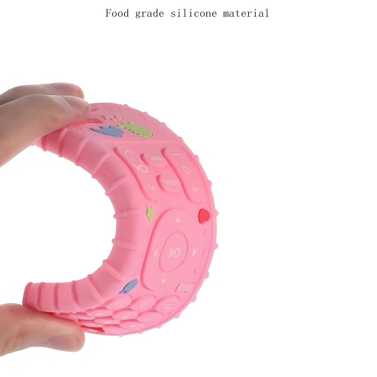 Remote Control Teether, Silicone Teething Toy Shaped Like a TV Remote, BPA Free Baby Sensory Toy for Small Hands_05