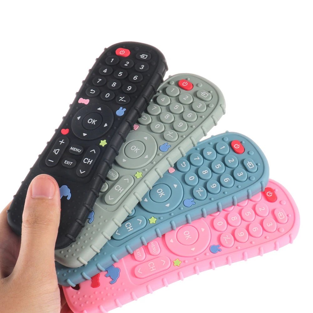 Remote Control Teether, Silicone Teething Toy Shaped Like a TV Remote, BPA Free Baby Sensory Toy for Small Hands_06