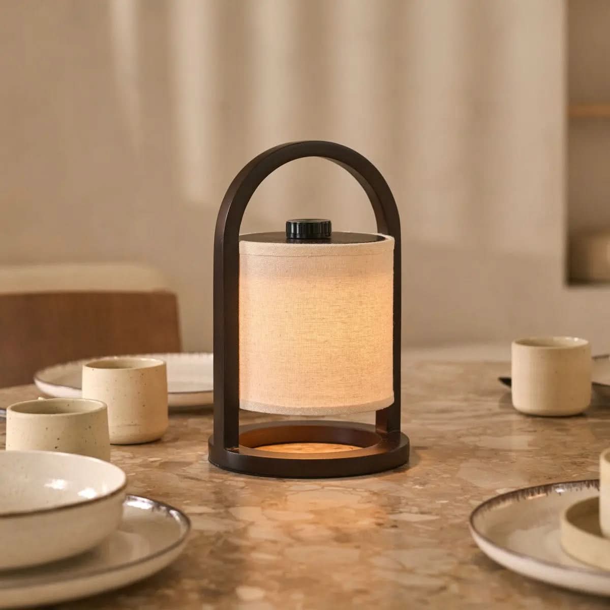 Rechargeable Table Lamps, Cordless Bedside Lamps, Wooden LED Lamp with Shade and 3 Colour Temperatures_03