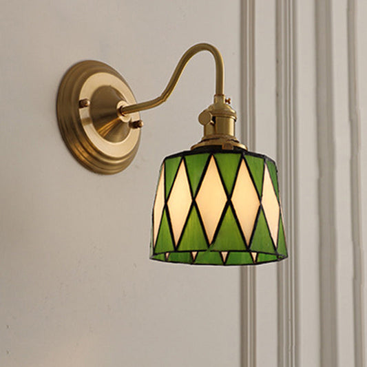 TiffanyGlow | Elegant Vintage Brass Stained Glass Wall Sconce Light 0