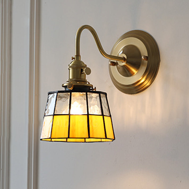 TiffanyGlow | Elegant Vintage Brass Stained Glass Wall Sconce Light 7