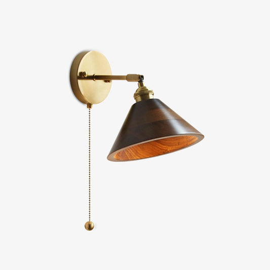 TimberGlow | Elegant Vintage Wooden Brass Wall Sconce Light 0