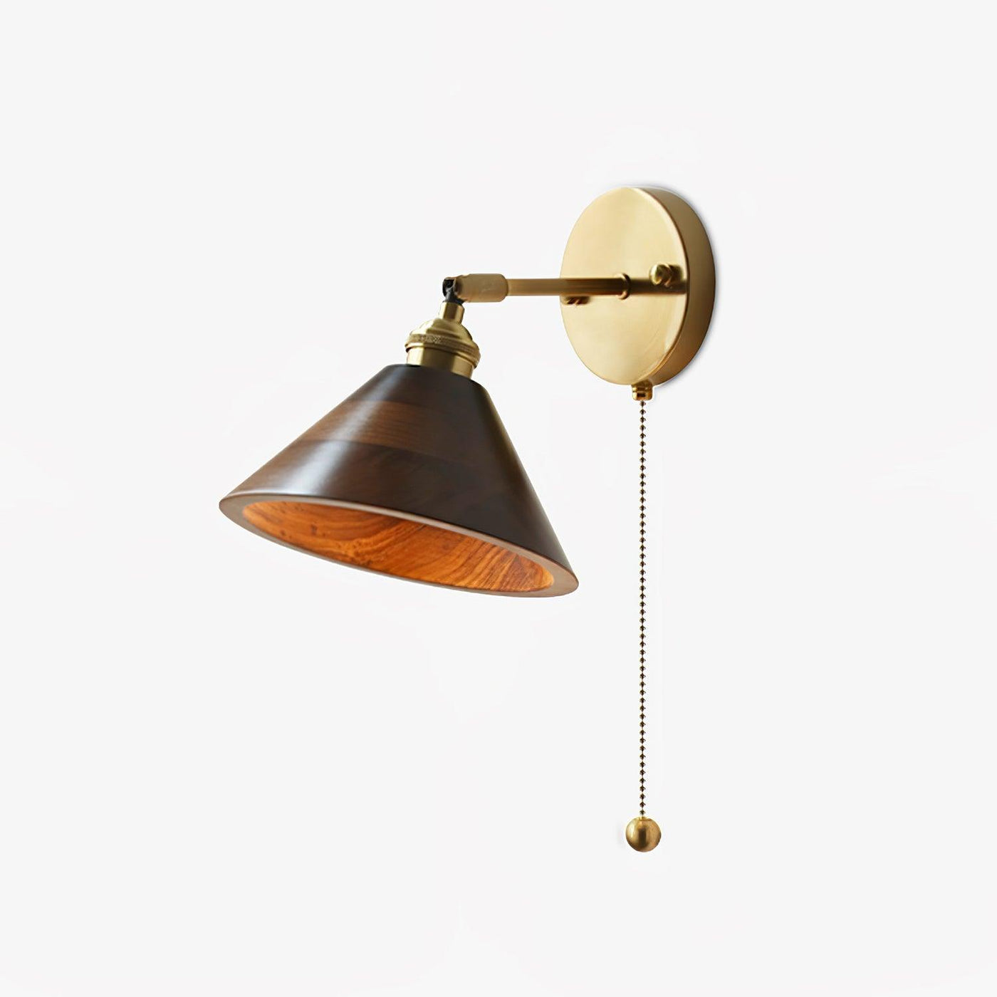 TimberGlow | Elegant Vintage Wooden Brass Wall Sconce Light 2