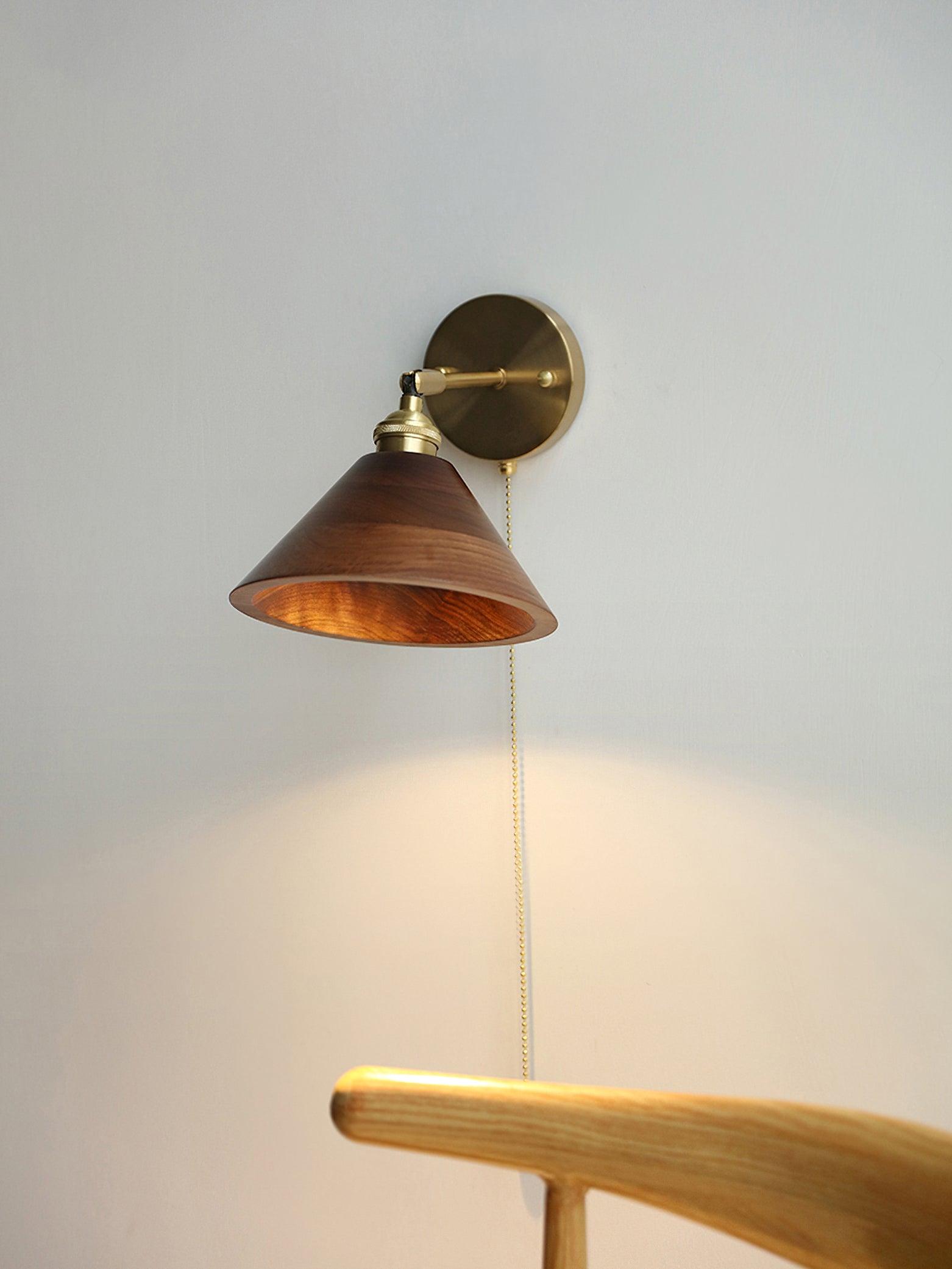 TimberGlow | Elegant Vintage Wooden Brass Wall Sconce Light 8