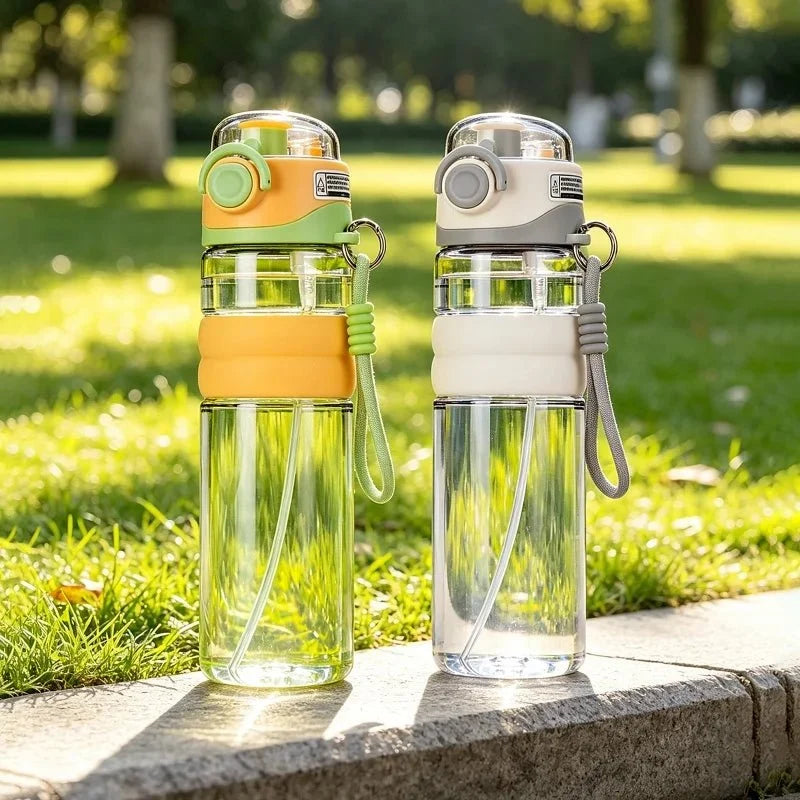 Water Bottle with Mist Spray 800 ml, Sports Water Bottle for Gym and Hiking, Leak Proof Mist Spray Bottle for Cooling_00