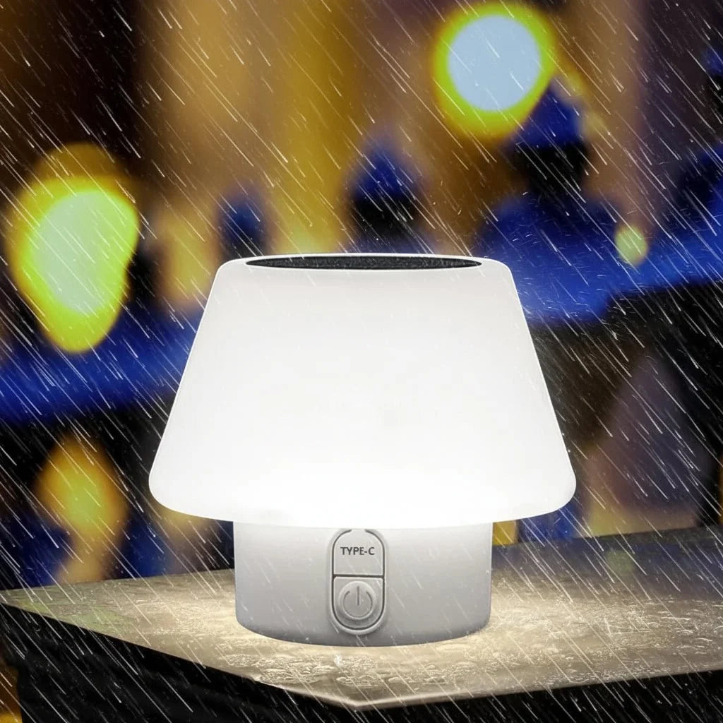Solar Table Lamp Outdoor, Cordless Table Lamp with 4 Modes, Rechargeable Camping Lights, Solar Garden Lights, Outdoor Lighting