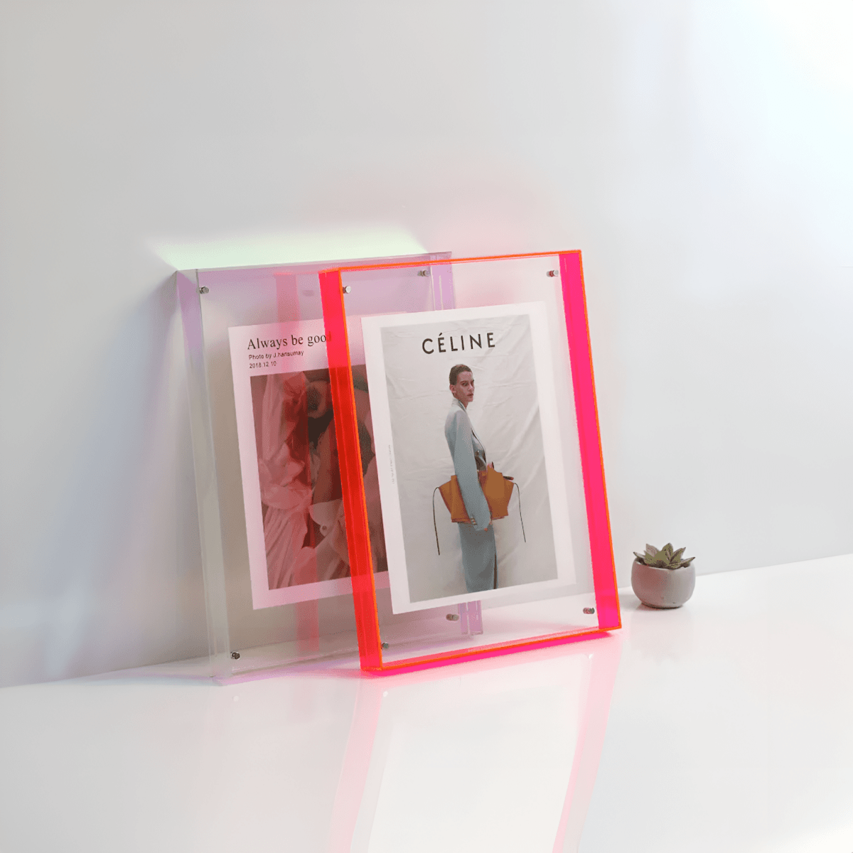 Acrylic Picture Frame, Colourful Photo Frame for Prints and Artwork, Modern Floating Frame in 5 Sizes