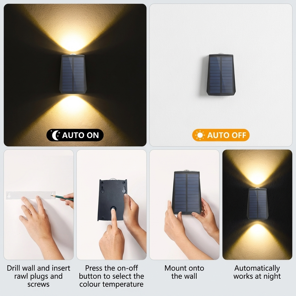 TrapezoidGlow | Modern LED Outdoor Wall Light with Motion Sensor 5