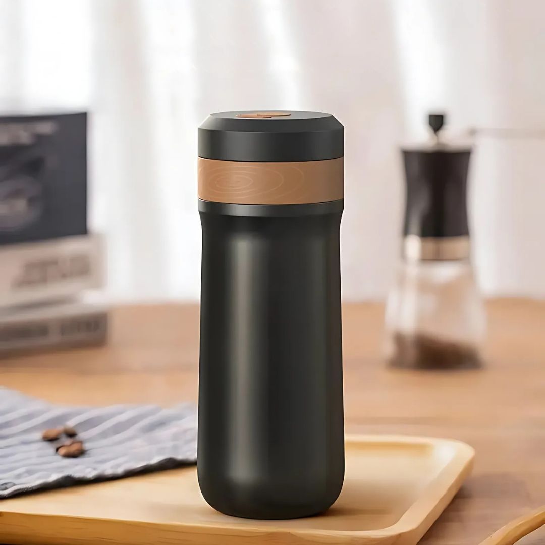 Travel Brew | Portable French Press Coffee Maker with Double-Wall Insulation | Compact Design for On-the-Go Coffee Lovers