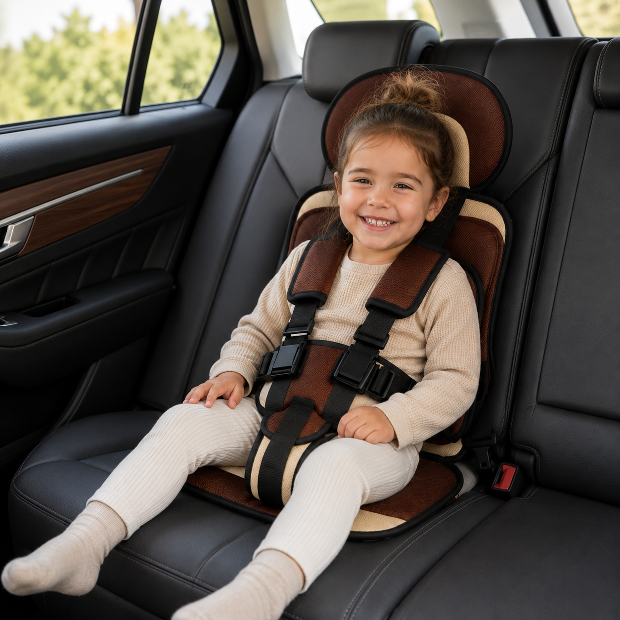 Travel Buddy | Portable Booster Car Seat with 5-Point Harness | Foldable Design for Easy Transport 18