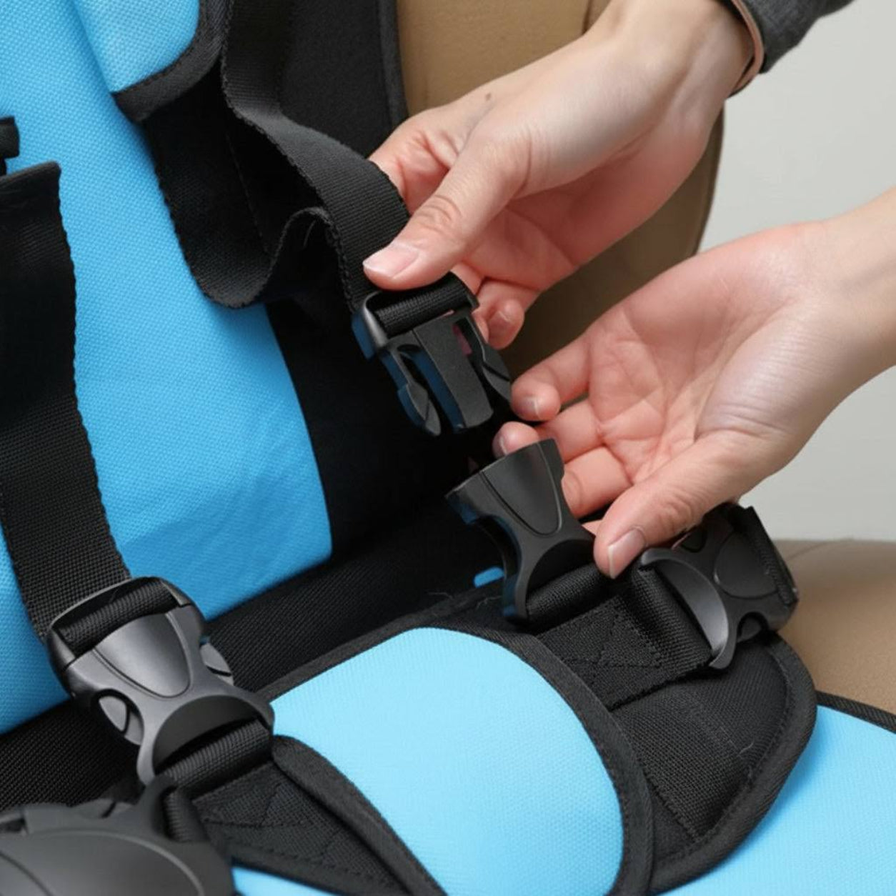 Travel Buddy | Portable Booster Car Seat with 5-Point Harness | Foldable Design for Easy Transport 5