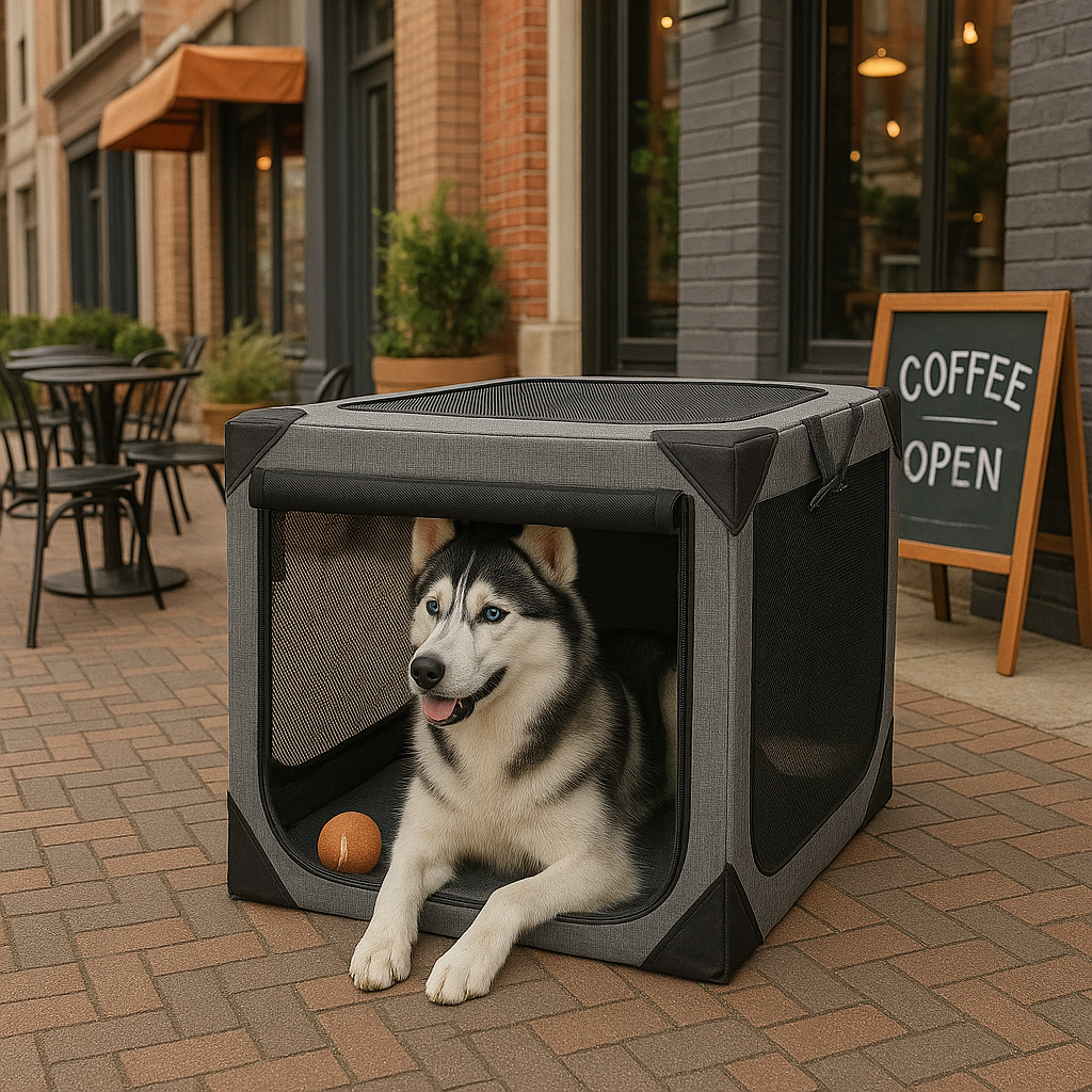 Travel Haven | Large Dog Crate with Chew-Resistant Fabric & Ventilation | Lightweight Design for Comfort 5