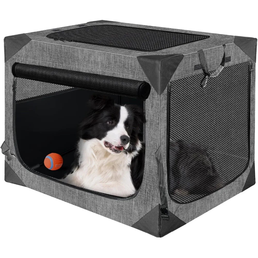 Travel Haven | Large Dog Crate with Chew-Resistant Fabric & Ventilation | Lightweight Design for Comfort 8