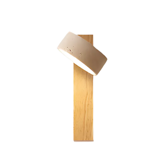 TravertineAura | Elegant Natural Wood LED Wall Sconce Light 0