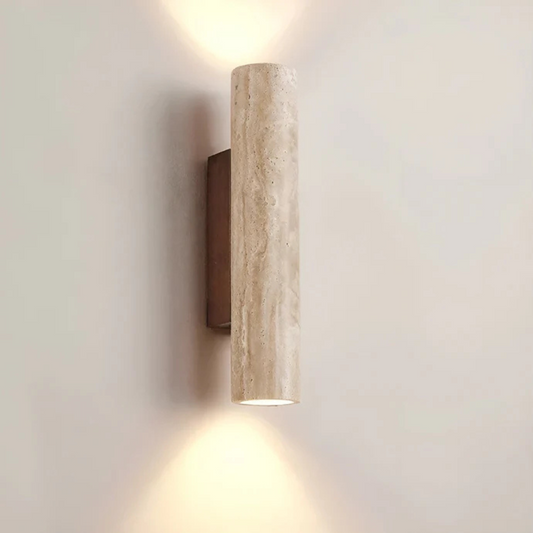 TravertineGlow | Elegant Minimalist LED Cylinder Wall Sconce 0