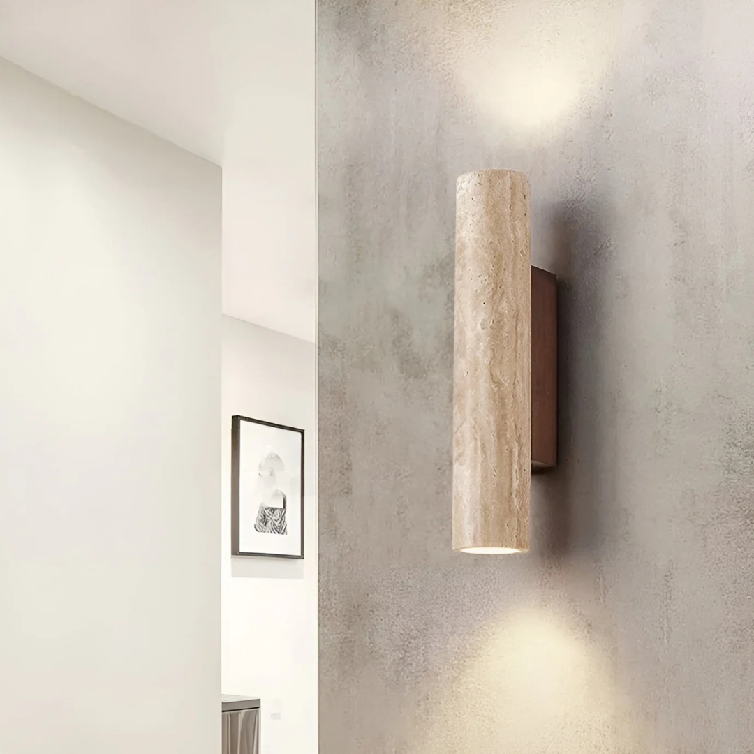 TravertineGlow | Elegant Minimalist LED Cylinder Wall Sconce 1