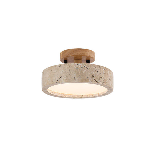 TravertineGlow | Elegant Minimalist Round LED Ceiling Light 0