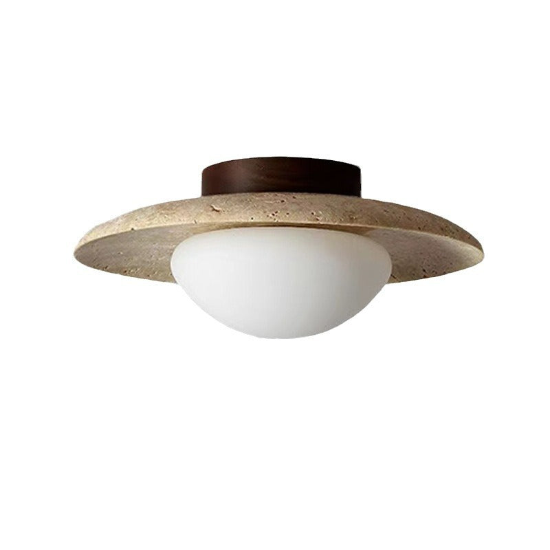 TravertineGlow | Elegant Minimalist Round LED Ceiling Light