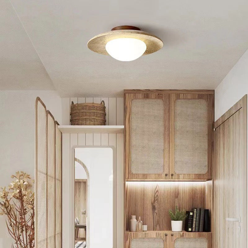 TravertineGlow | Elegant Minimalist Round LED Ceiling Light