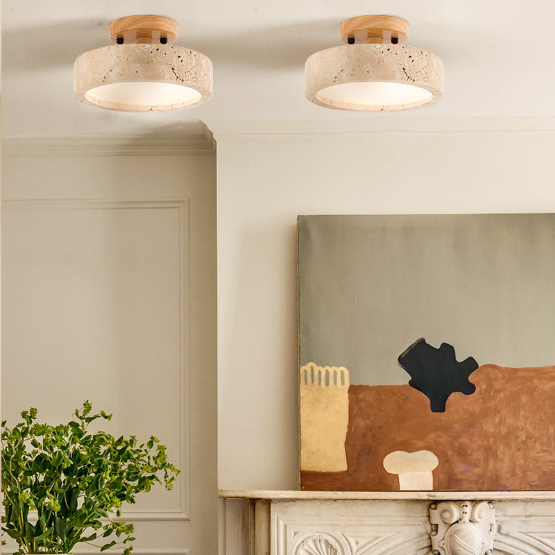 TravertineGlow | Elegant Minimalist Round LED Ceiling Light 2