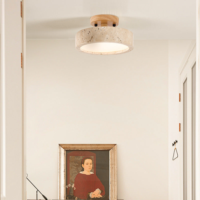 TravertineGlow | Elegant Minimalist Round LED Ceiling Light 3