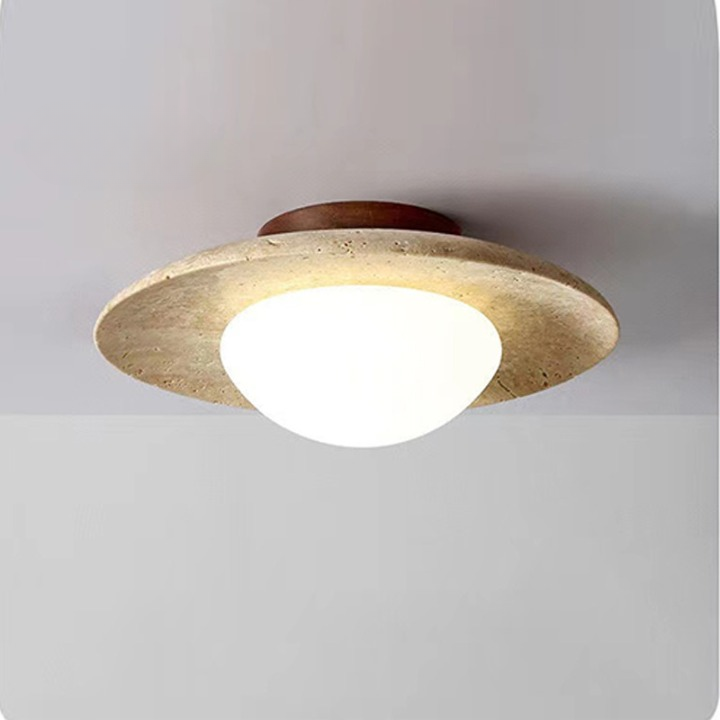 TravertineGlow | Elegant Minimalist Round LED Ceiling Light 3