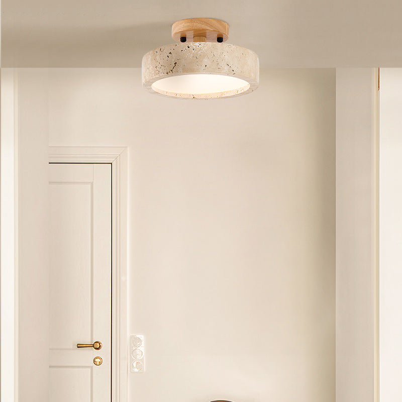 TravertineGlow | Elegant Minimalist Round LED Ceiling Light 4