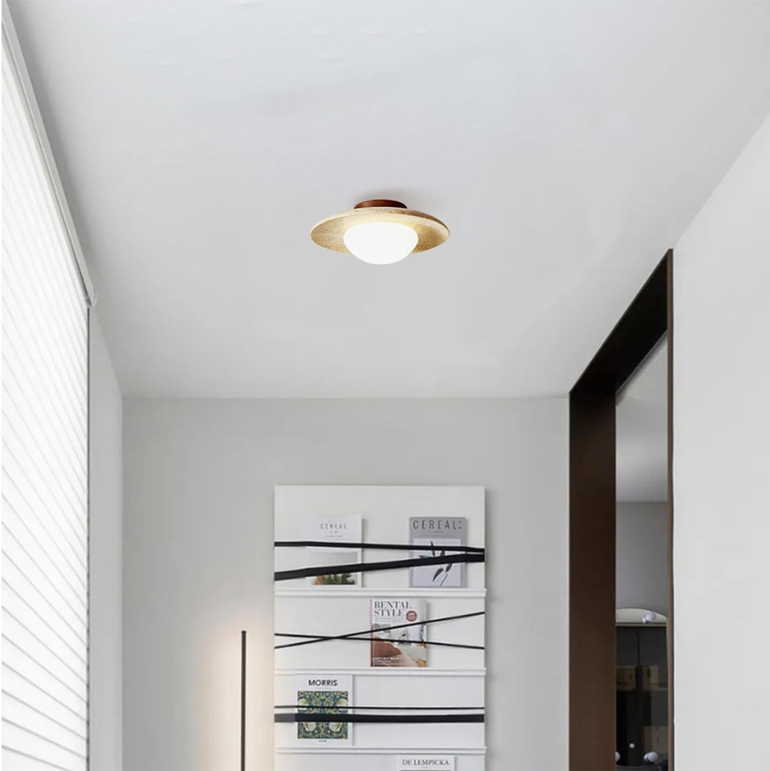 TravertineGlow | Elegant Minimalist Round LED Ceiling Light 6