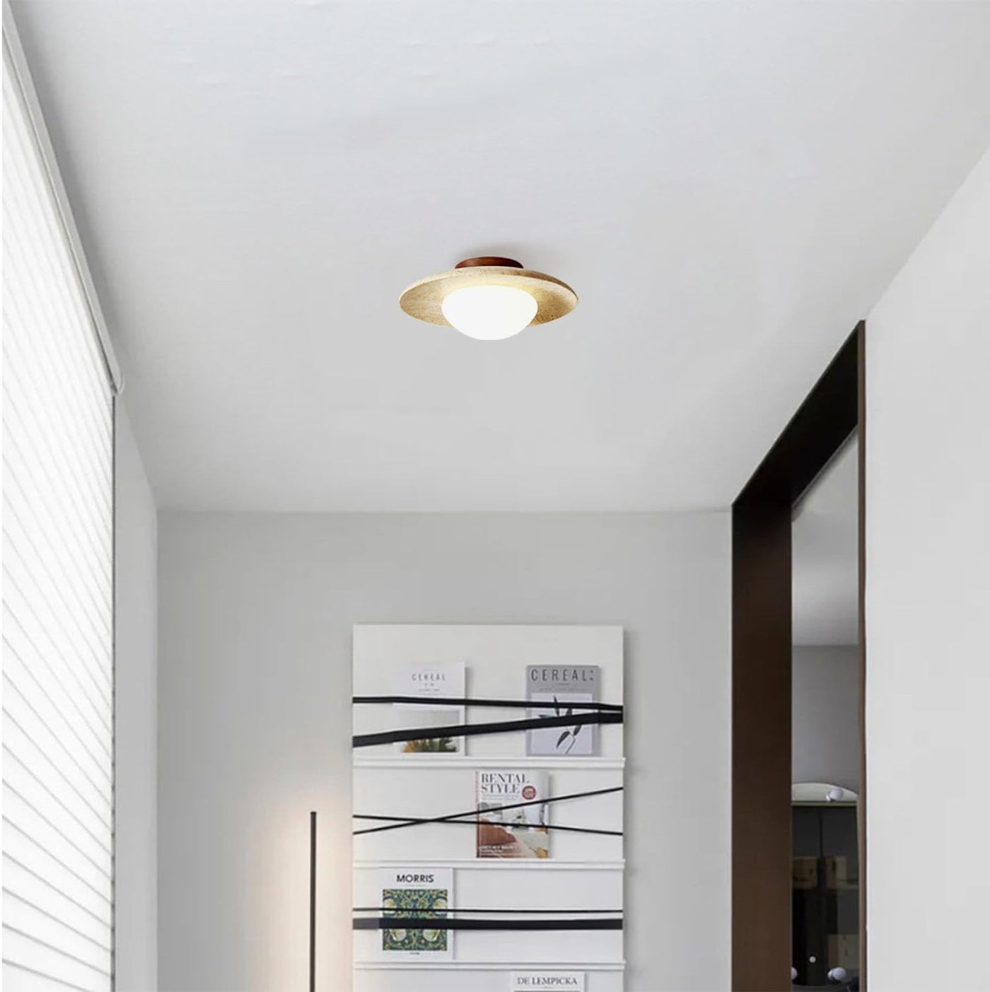 TravertineGlow | Elegant Minimalist Round LED Ceiling Light 6
