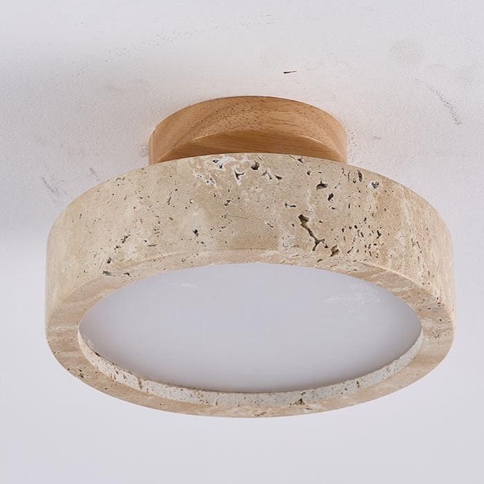 TravertineGlow | Elegant Minimalist Round LED Ceiling Light 7
