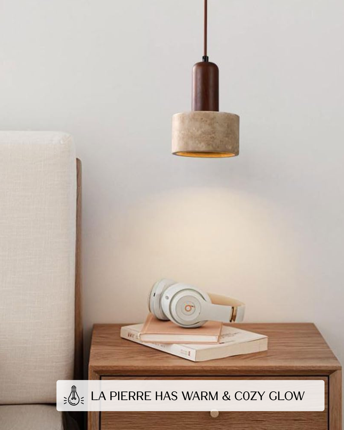 TravertineGlow | Elegant Natural Stone Kitchen Pendant Lighting Fixture 1