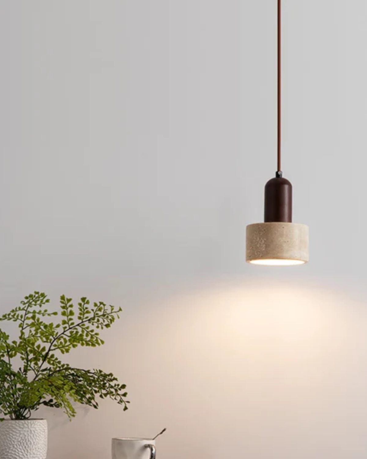 TravertineGlow | Elegant Natural Stone Kitchen Pendant Lighting Fixture 3