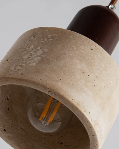 TravertineGlow | Elegant Natural Stone Kitchen Pendant Lighting Fixture 4