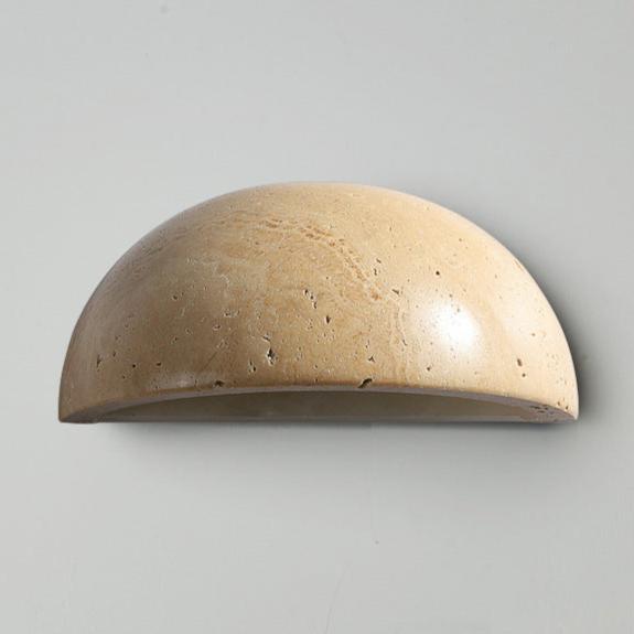 TravertineGlow | Elegant Organic LED Semicircular Wall Sconce Lighting 0