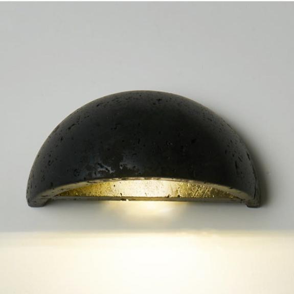 TravertineGlow | Elegant Organic LED Semicircular Wall Sconce Lighting 6