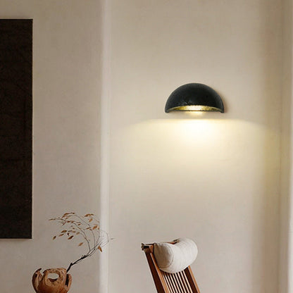 TravertineGlow | Elegant Organic LED Semicircular Wall Sconce Lighting 8