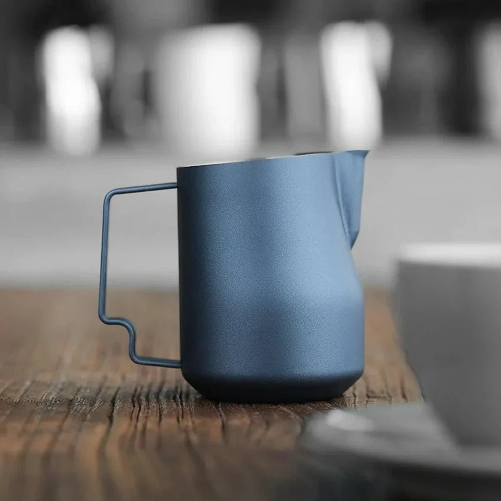 Stainless Steel Milk Jug for Latte Art, Milk Frothing Jug with Turbine Interior, Coffee Machine Accessories_01