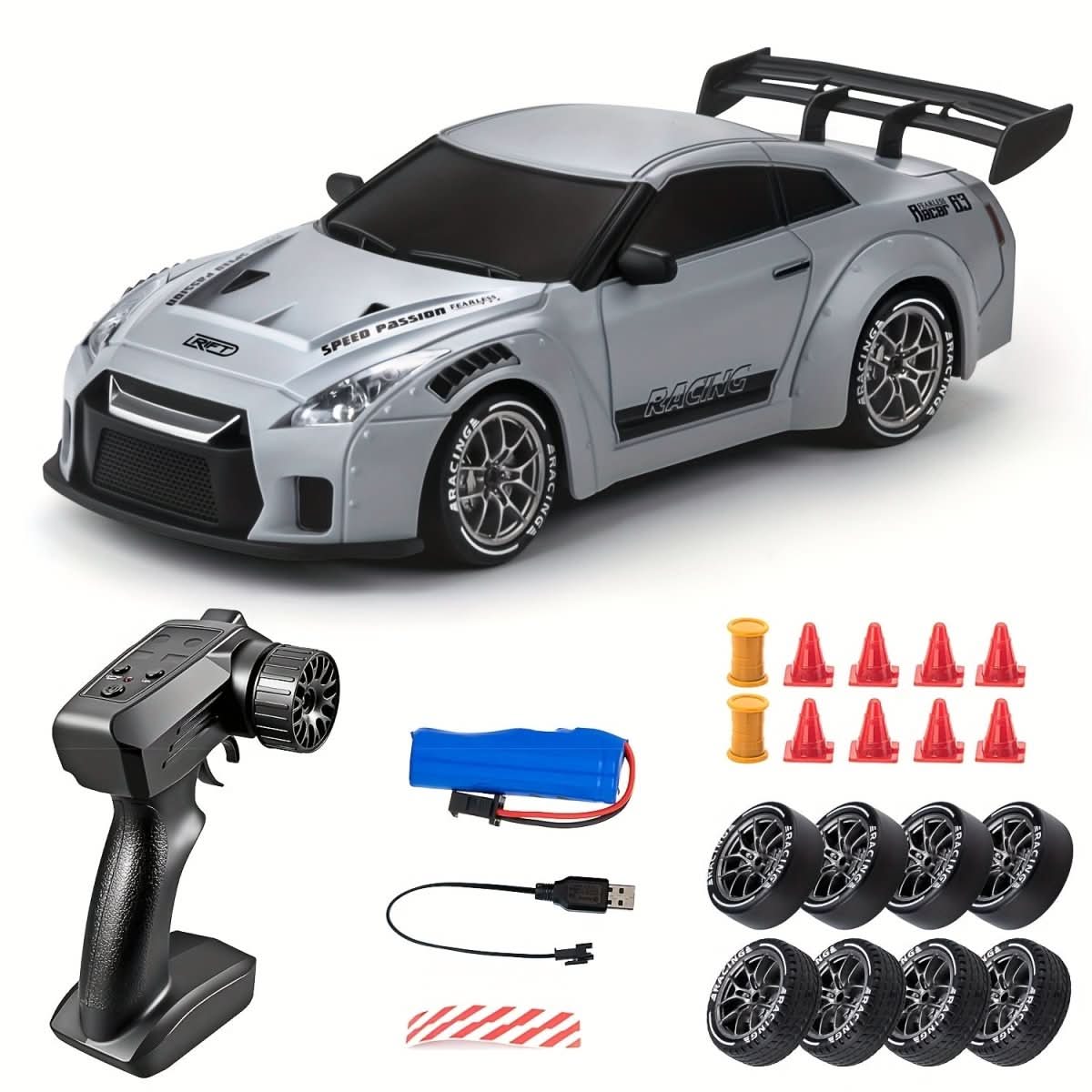 Remote Control Car, 1:24 RC Drift Car with LED Wheels and All Wheel Drive, Rechargeable Radio Controlled Car for Kids_06