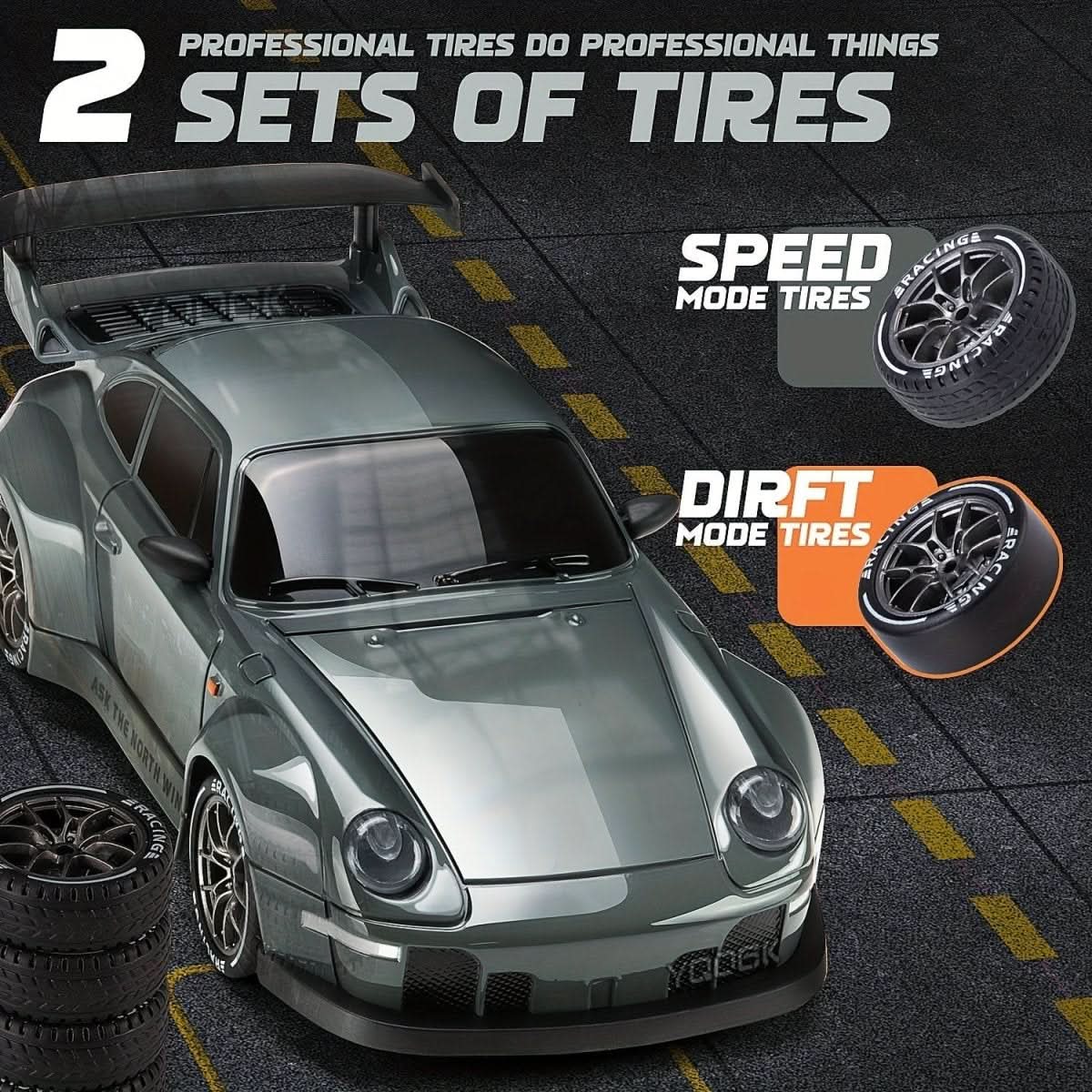 Remote Control Car, 1:24 RC Drift Car with LED Wheels and All Wheel Drive, Rechargeable Radio Controlled Car for Kids_02