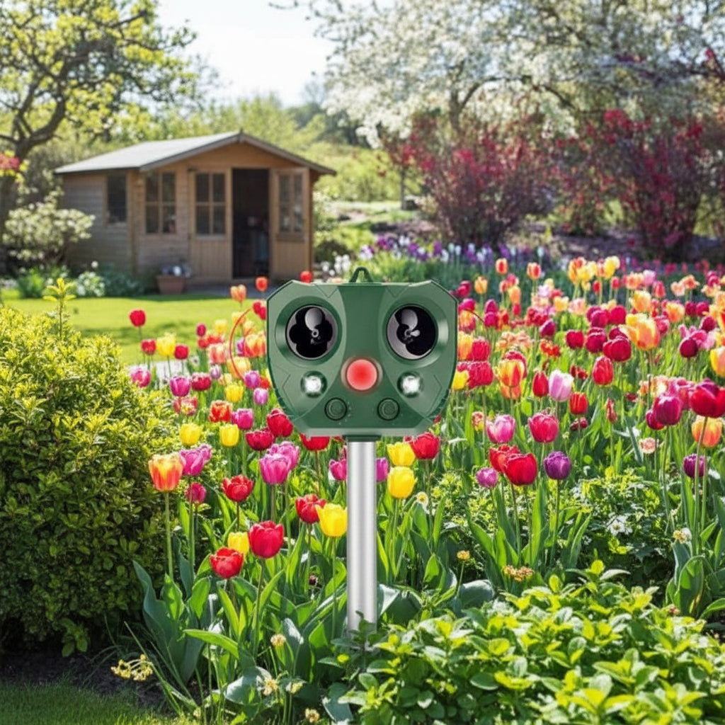 Bird Deterrent Solar Powered, Ultrasonic Pest Repeller with Motion Sensor, Weatherproof Bird Scarer for Garden and Patio_02
