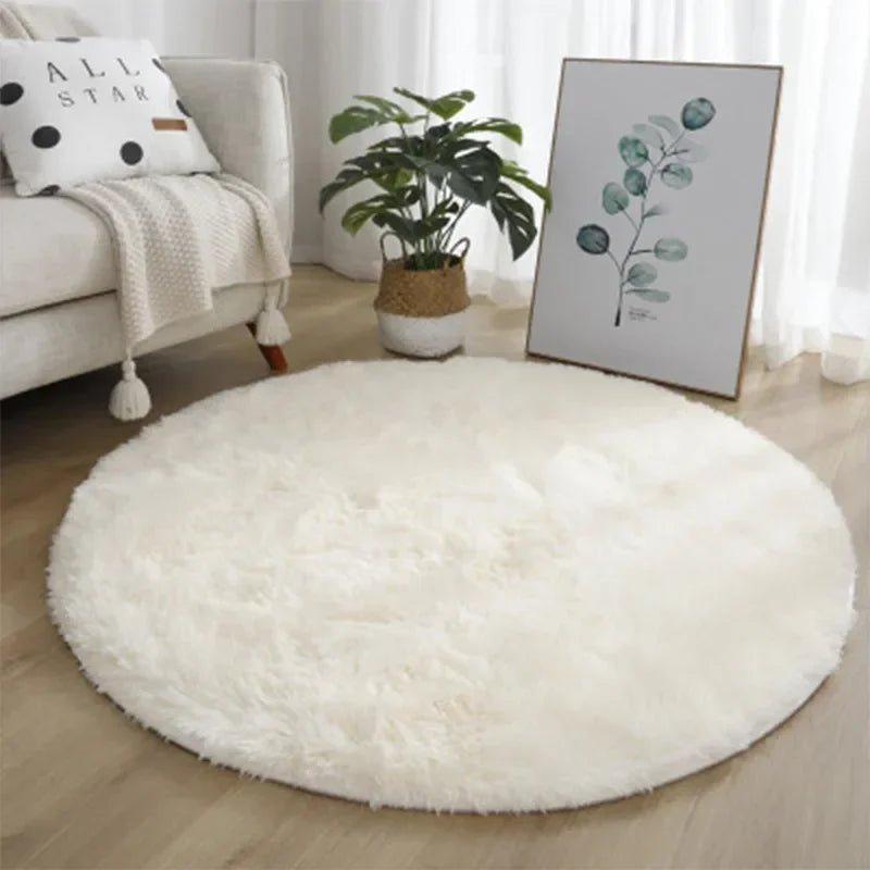 Round Rugs for Living Room, Soft Bedroom Rug, Fluffy Circle Rug with High Pile, Shaggy Hallway Rug_01