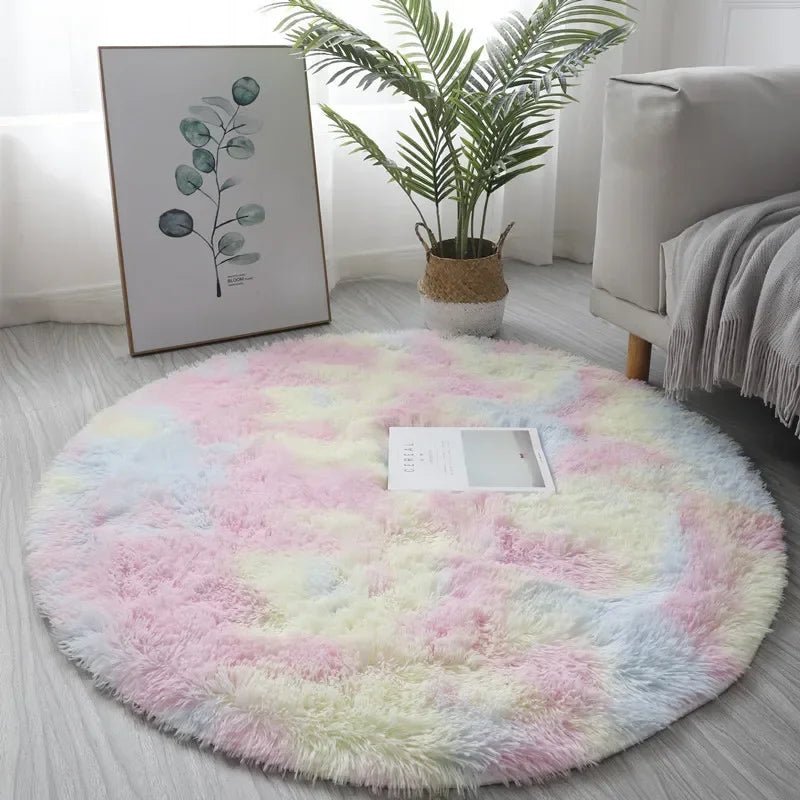Round Rugs for Living Room, Soft Bedroom Rug, Fluffy Circle Rug with High Pile, Shaggy Hallway Rug_04