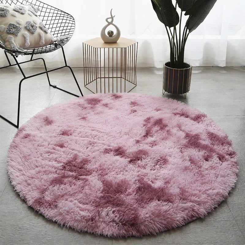 Round Rugs for Living Room, Soft Bedroom Rug, Fluffy Circle Rug with High Pile, Shaggy Hallway Rug_07