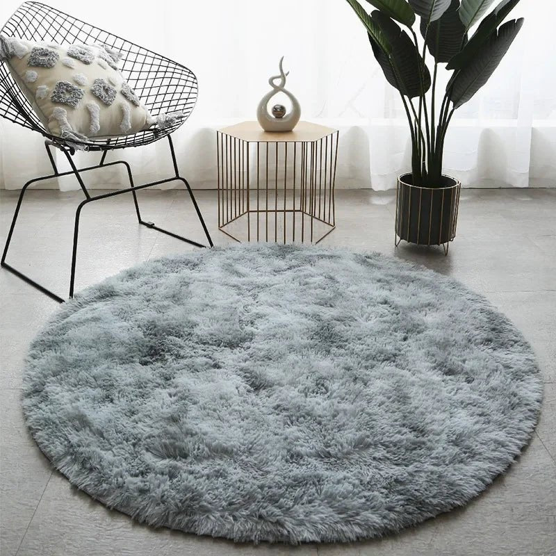 Round Rugs for Living Room, Soft Bedroom Rug, Fluffy Circle Rug with High Pile, Shaggy Hallway Rug_08
