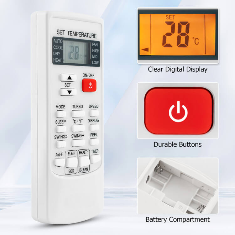 Universal AC Remote Control | Multi-Climate Modes with Digital Display | Effortless Temperature Management for Home Comfort 1