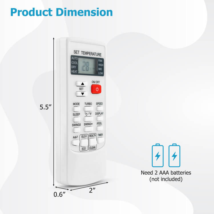 Universal AC Remote Control | Multi-Climate Modes with Digital Display | Effortless Temperature Management for Home Comfort 5