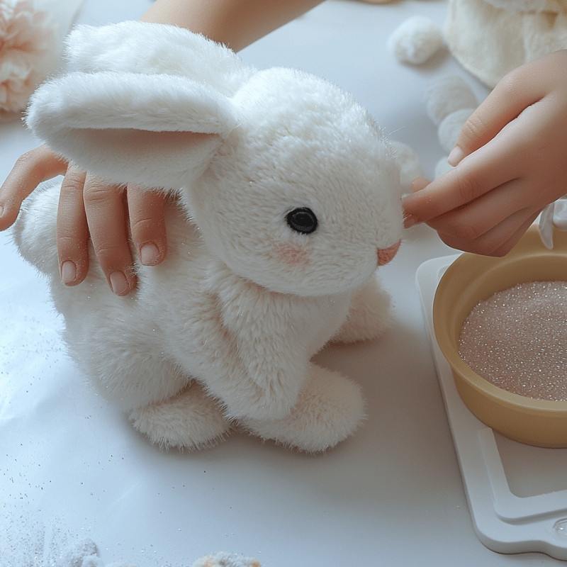 Interactive Bunny Toy for Pets, Plush Pet Toys with Realistic Movements and Sounds, Battery Powered Toys for Pets