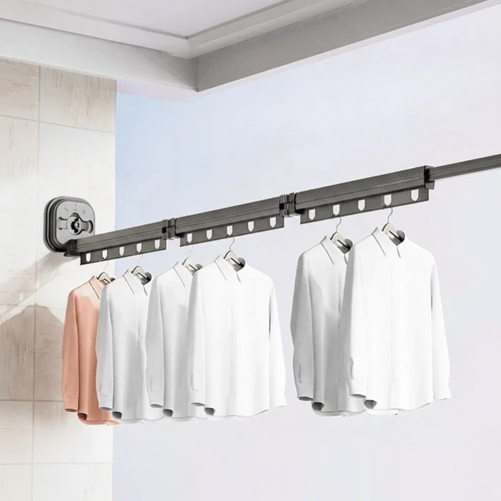 Wall Mounted Drying Rack, Clothes Horse Wall Mounted, Foldable Wall Mounted Clothes Airer for Laundry Room and Bathroom_06