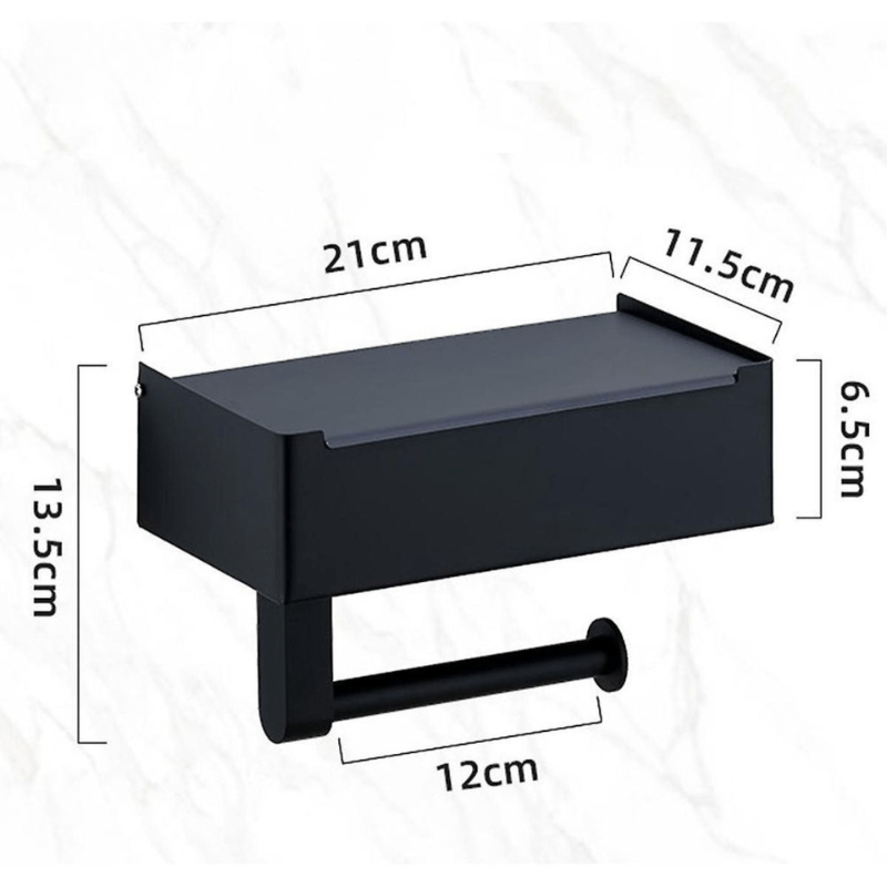 Wall Mounted Toilet Roll Holder with Storage, Steel Toilet Paper Holder, Bathroom Storage, Bathroom Accessories_04